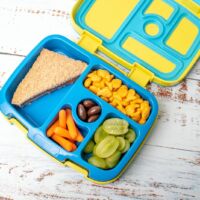 Kid school lunch bento box set, healthy food options for toddler and young kids. Finger food lunch ideas for kids.